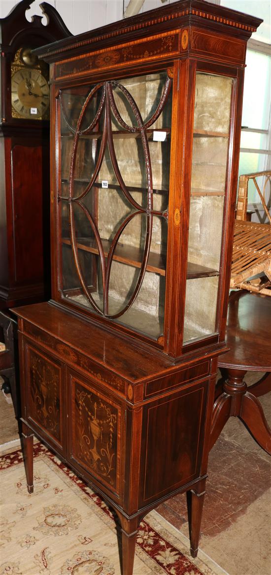 Edwardian inlaid display cabinet